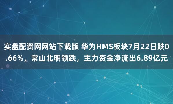 实盘配资网网站下载版 华为HMS板块7月22日跌0.66%，常山北明领跌，主力资金净流出6.89亿元