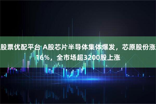 股票优配平台 A股芯片半导体集体爆发,芯原股份涨16%,全市场超3200股上涨